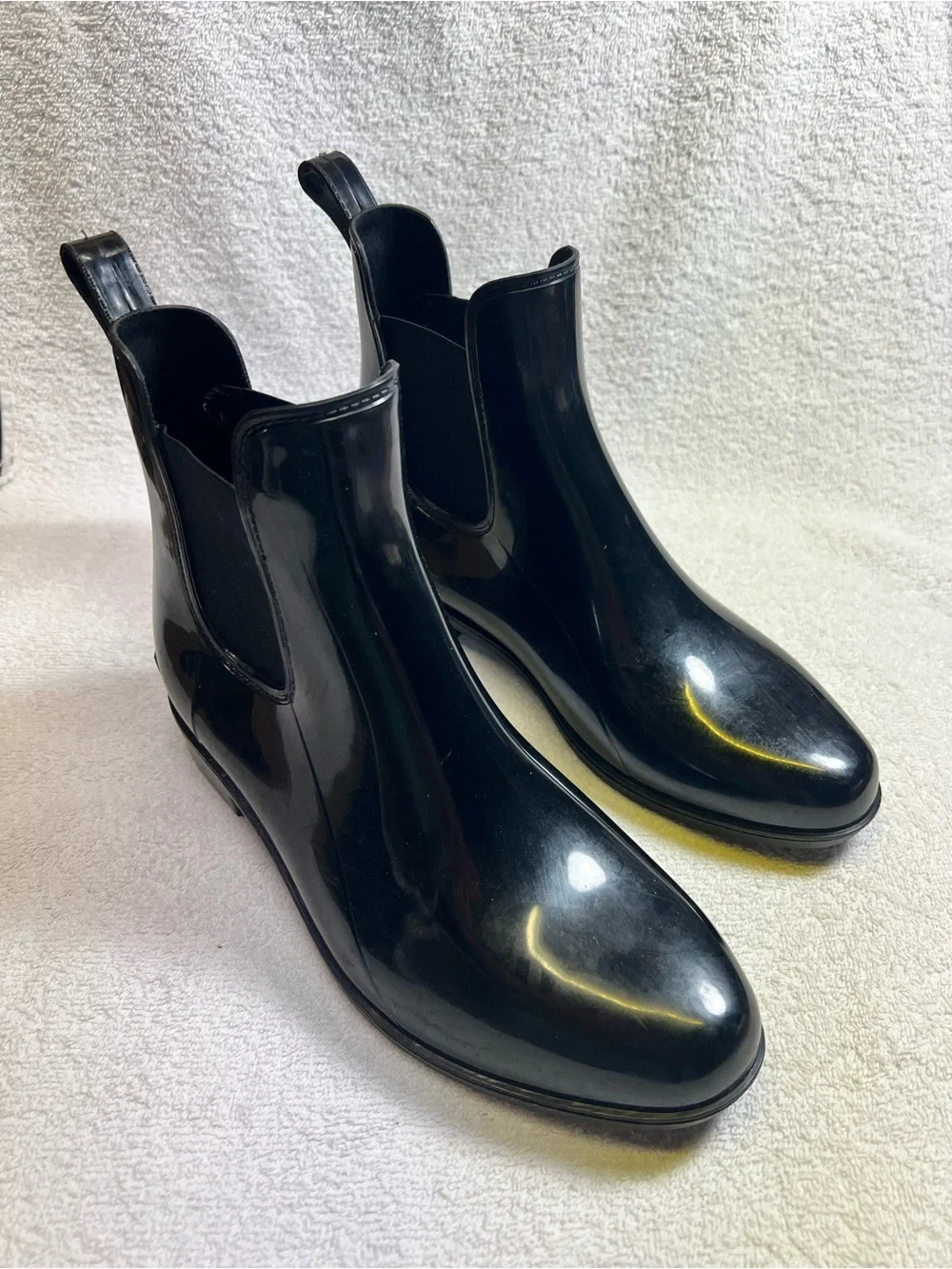 Ralph Lauren Black Rain Boots Chelsea Style Women’s Size 8